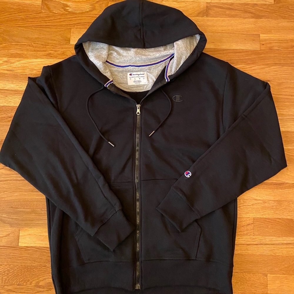 Men’s Champion Athletic Jacket Hoodie Black Large